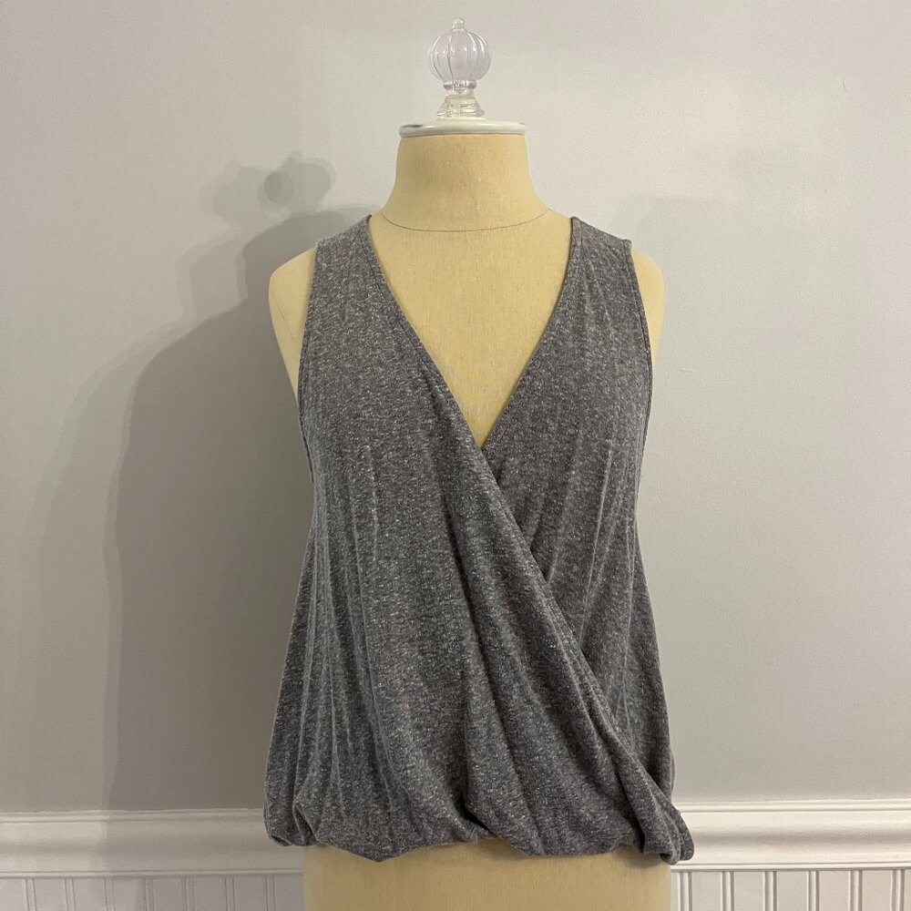 Gray cross over tank top